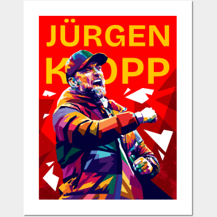 Jurgen Klopp Pop art illustration in Red Posters and Art